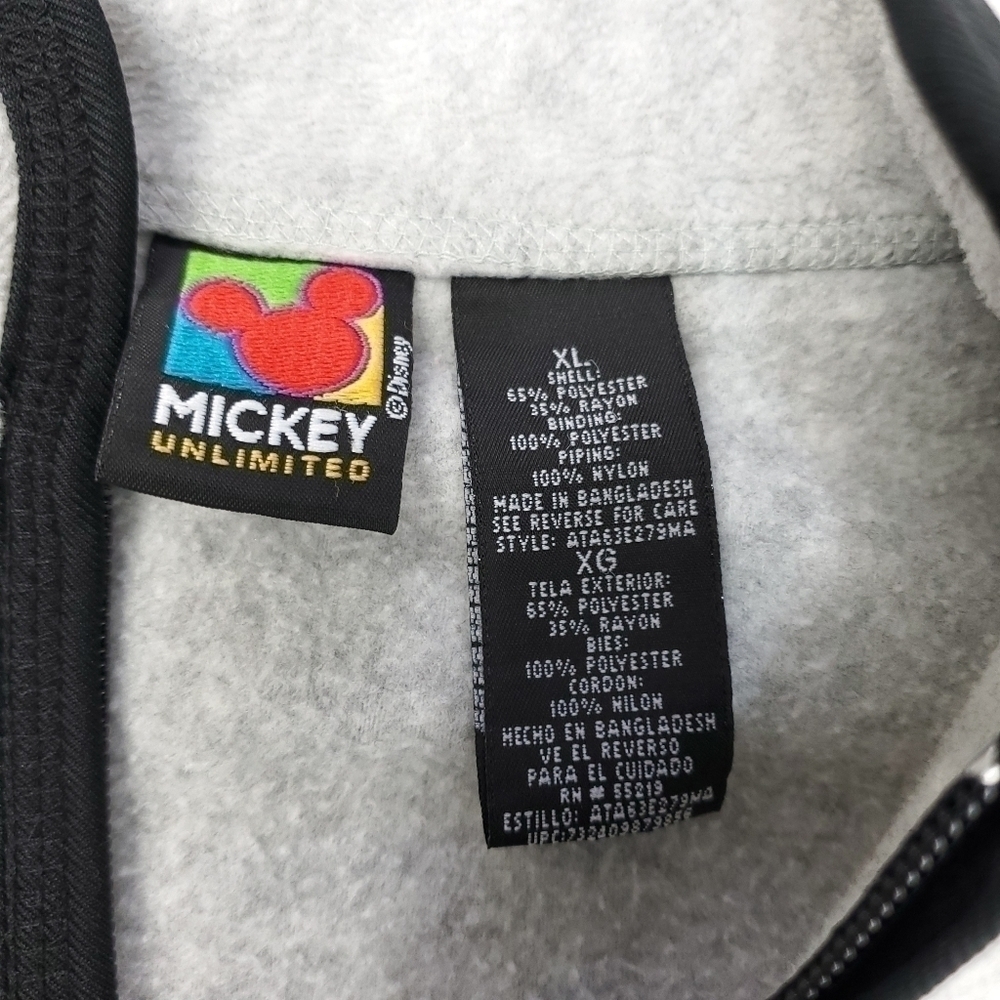 Mickey Unltd Vintage Disney Gray Fleece Sweater XL - Picture 6 of 13